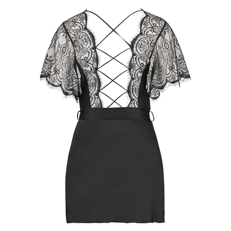 Kimono satin Coco, Sort