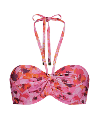 Bikinitop med pushup Floral Størrelse A - E, pink