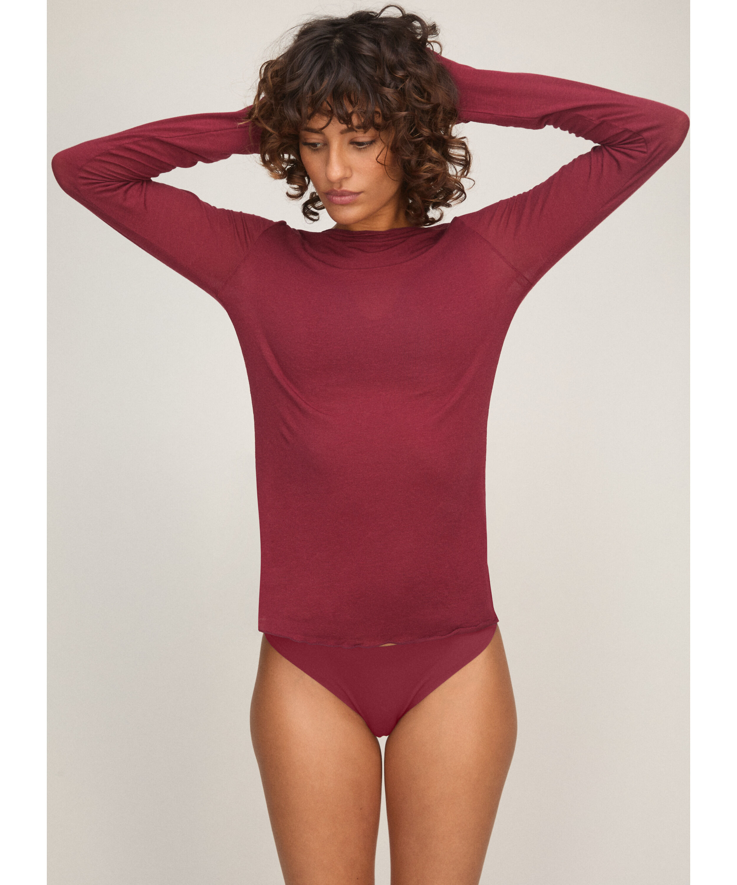 super soft bådhals bluse med cashmere, Rød super soft bådhals bluse med cashmere, Rød