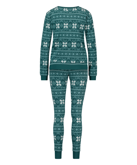 Fleece pyjamassæt, blå