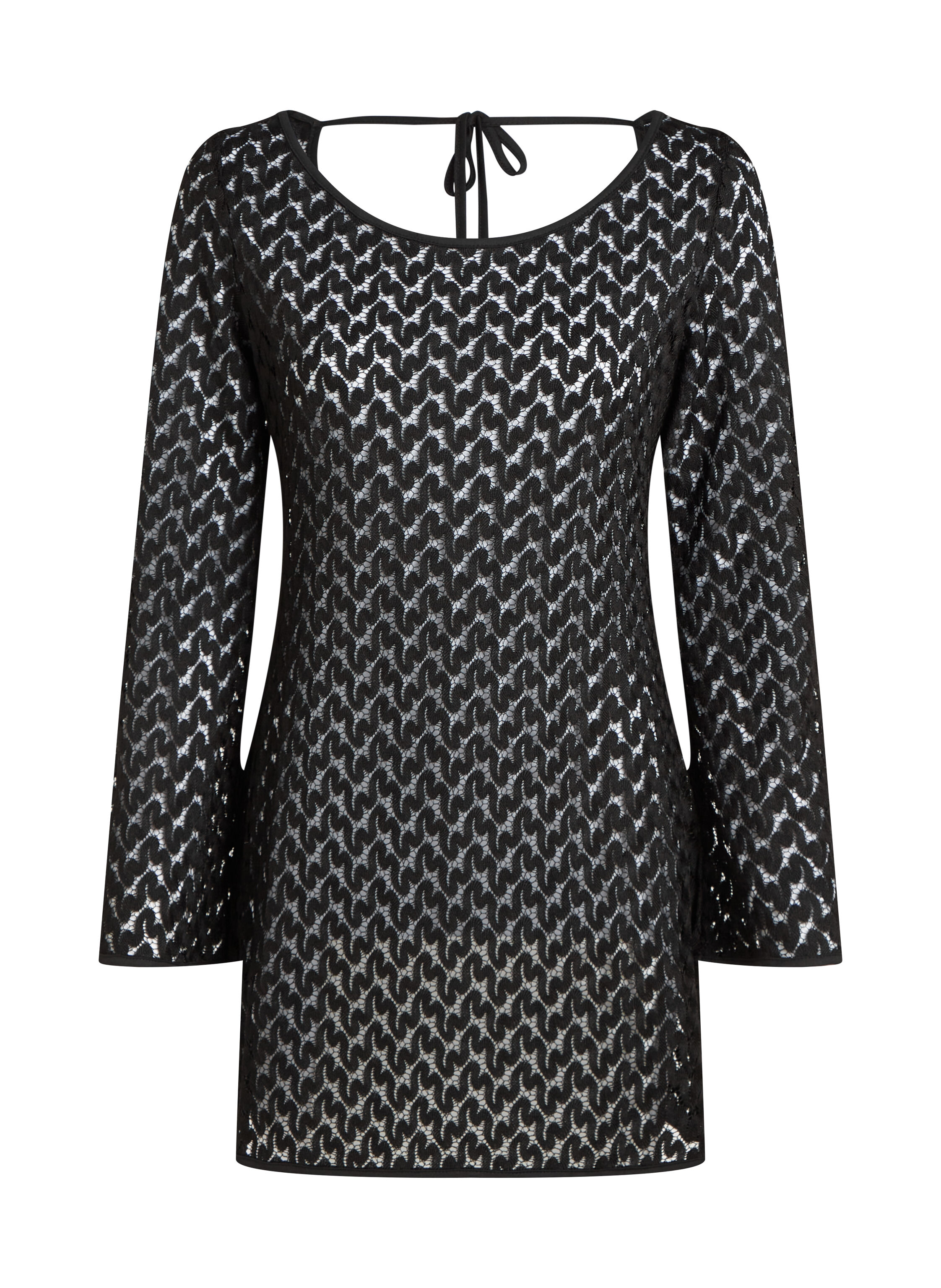 H&aelig;klet strandkjole, sort