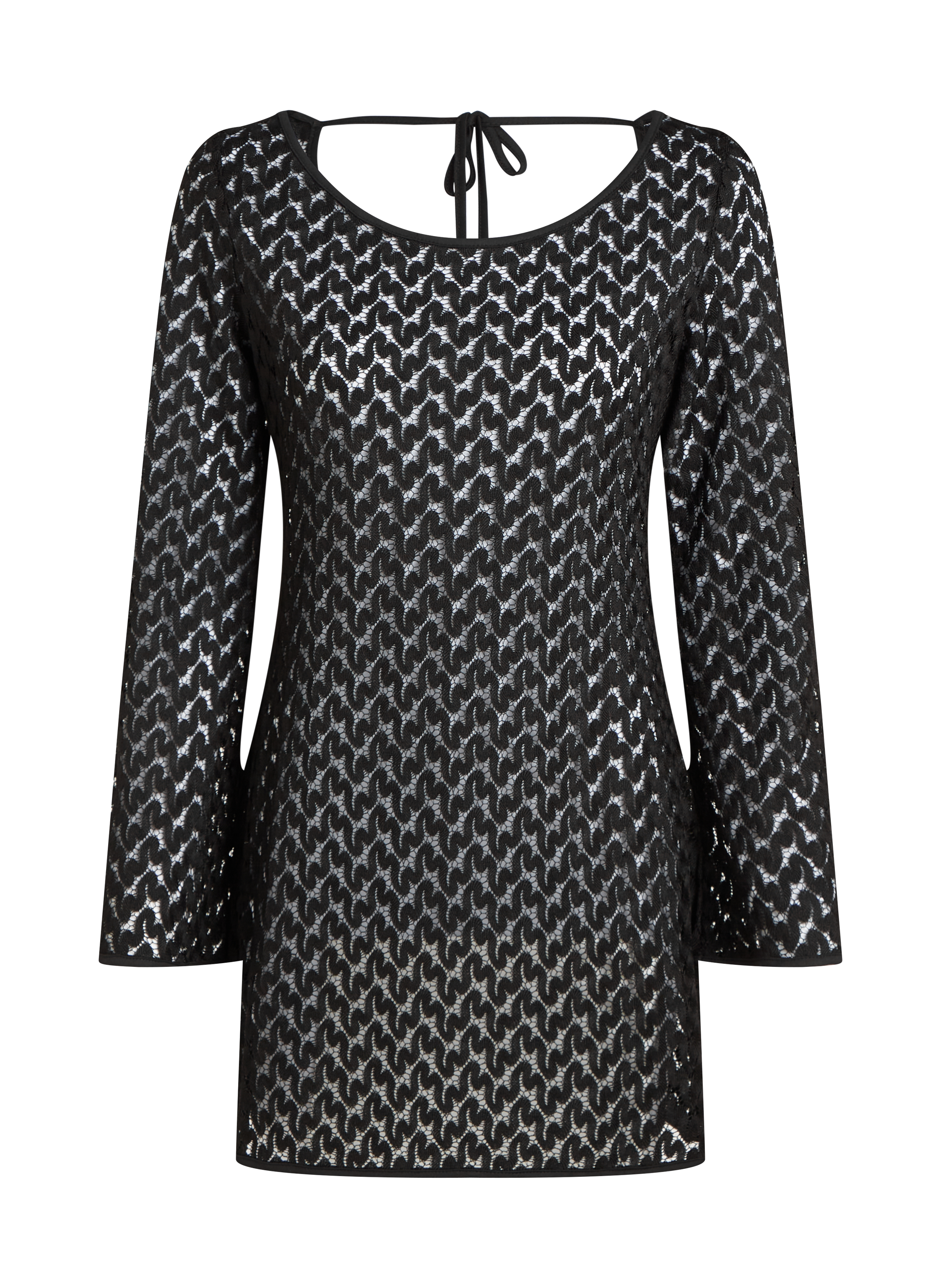 Hæklet strandkjole, sort, main