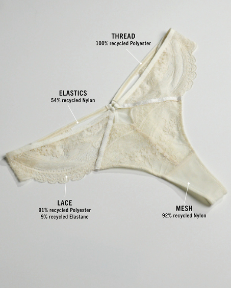 G-streng med h&oslash;j benudsk&aelig;ring Wies, hvid