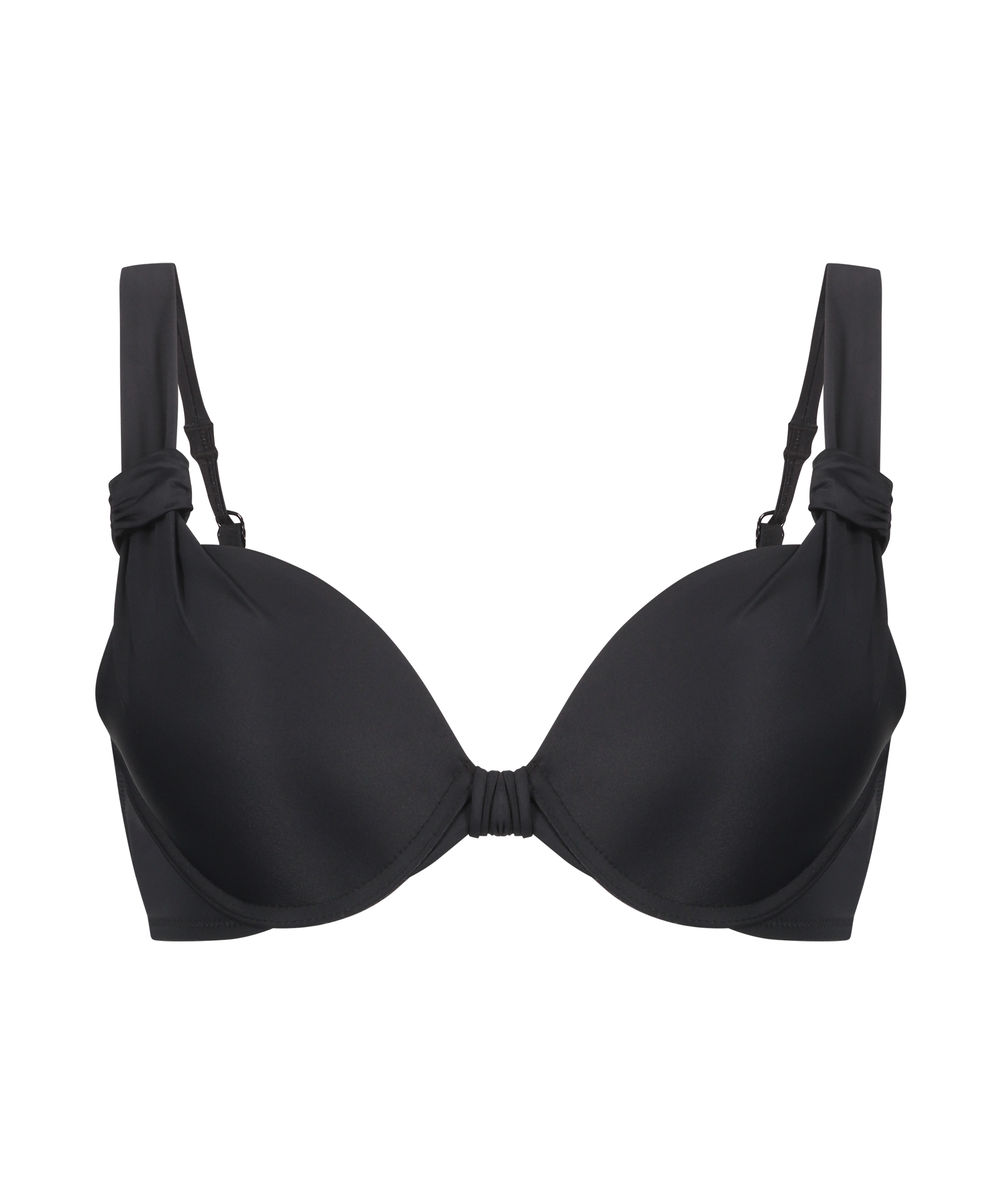 Luxe formstøbt bikinitop med bøjle Størrelse E +, sort, main