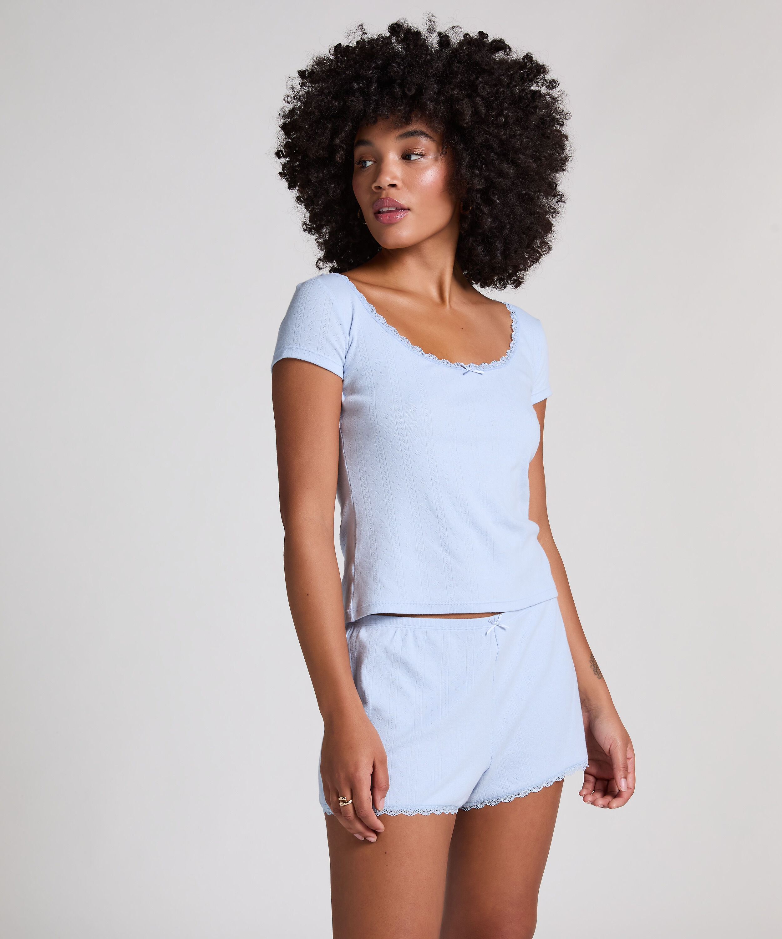 Pointelle top, Bl&aring;