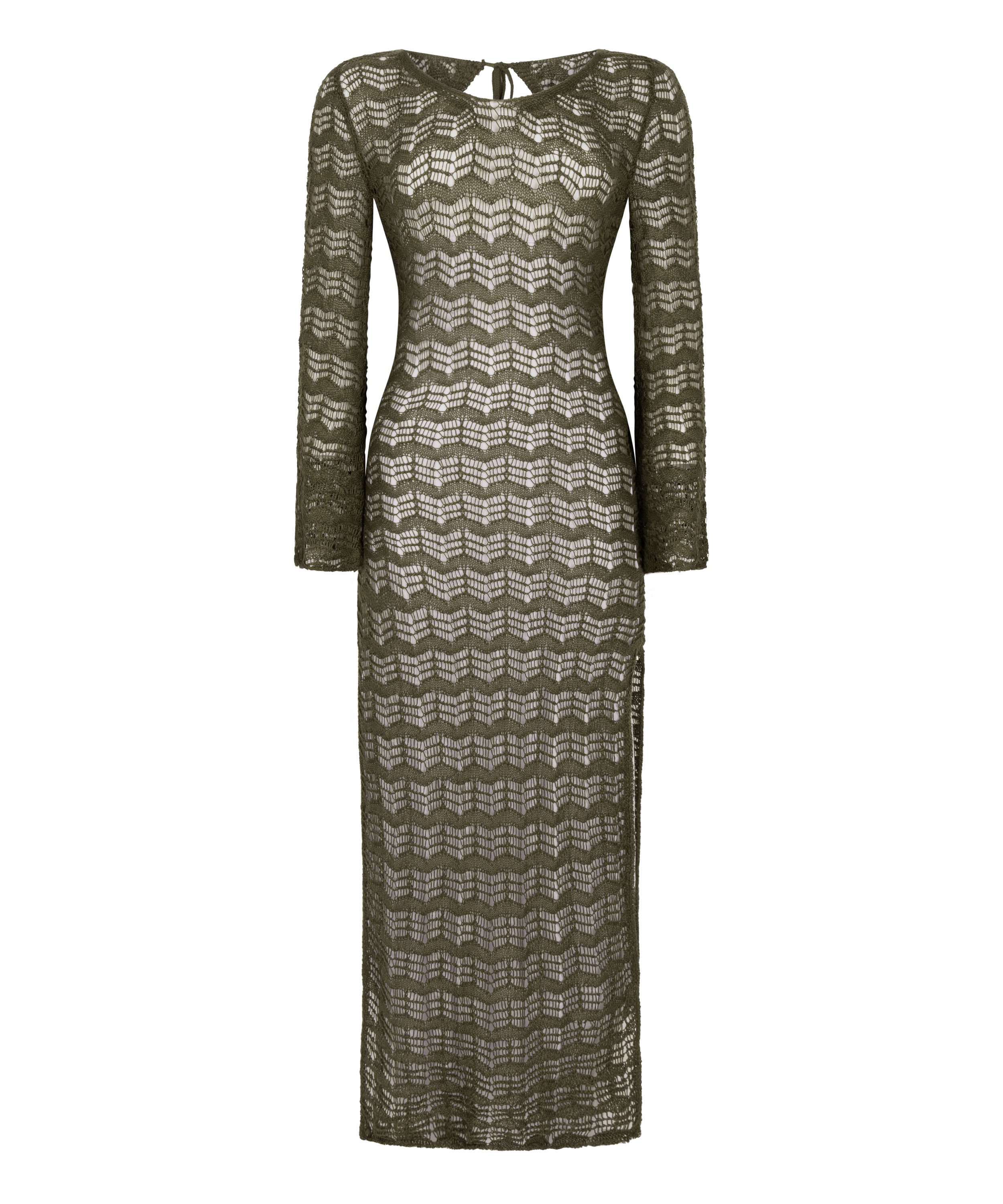 Hæklet maxi-kjole, grøn, main