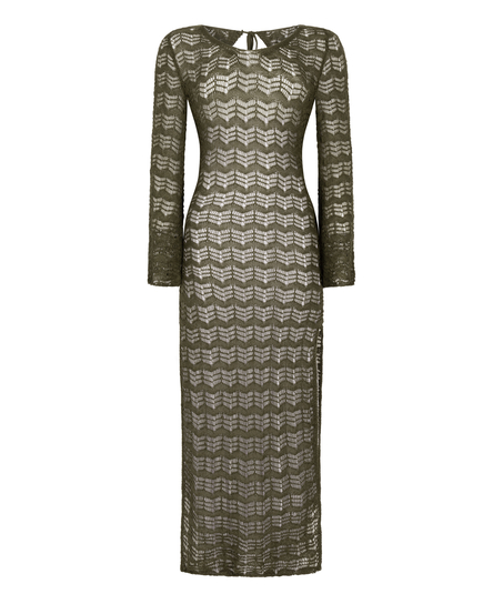 Hæklet maxi-kjole, grøn