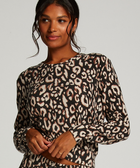 Pyjamastop Jersey, Sort