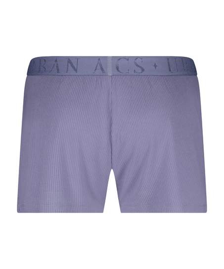 Ribstrikkede shorts, Lilla