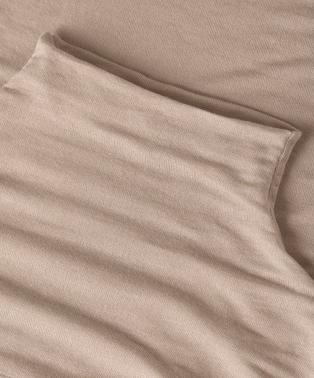 super soft rullekrave bluse med cashmere, Brun