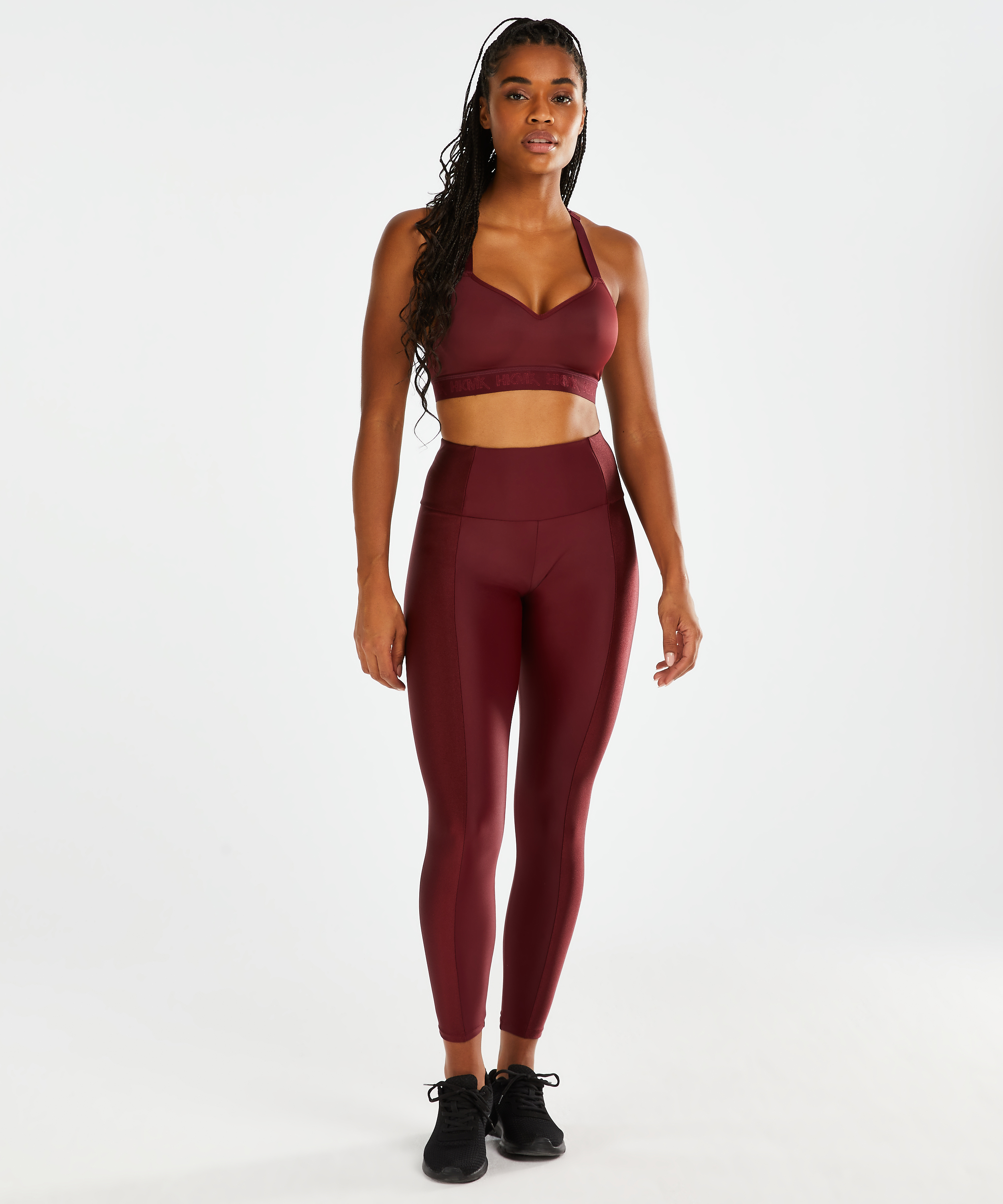 HKMX High waisted sportsleggings Shine On, R&oslash;d, main