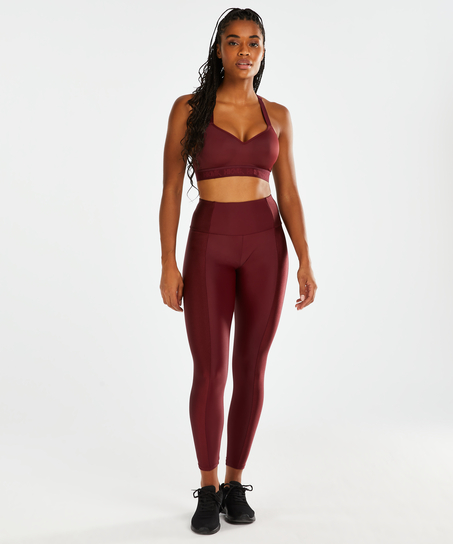 HKMX High waisted sportsleggings Shine On, R&oslash;d