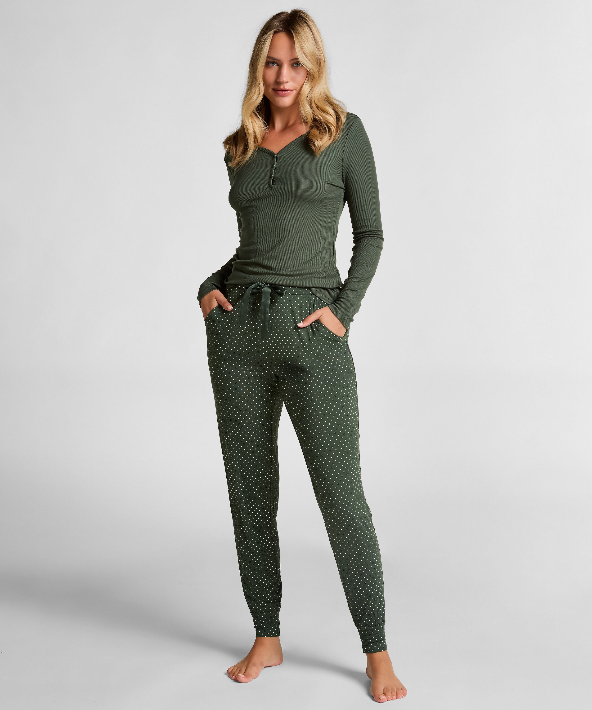 Pyjamasbukser Jersey, Grøn