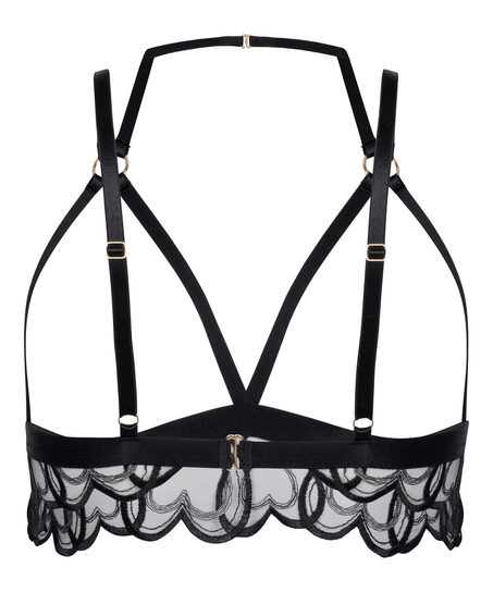 Olivia åben bralette, Sort
