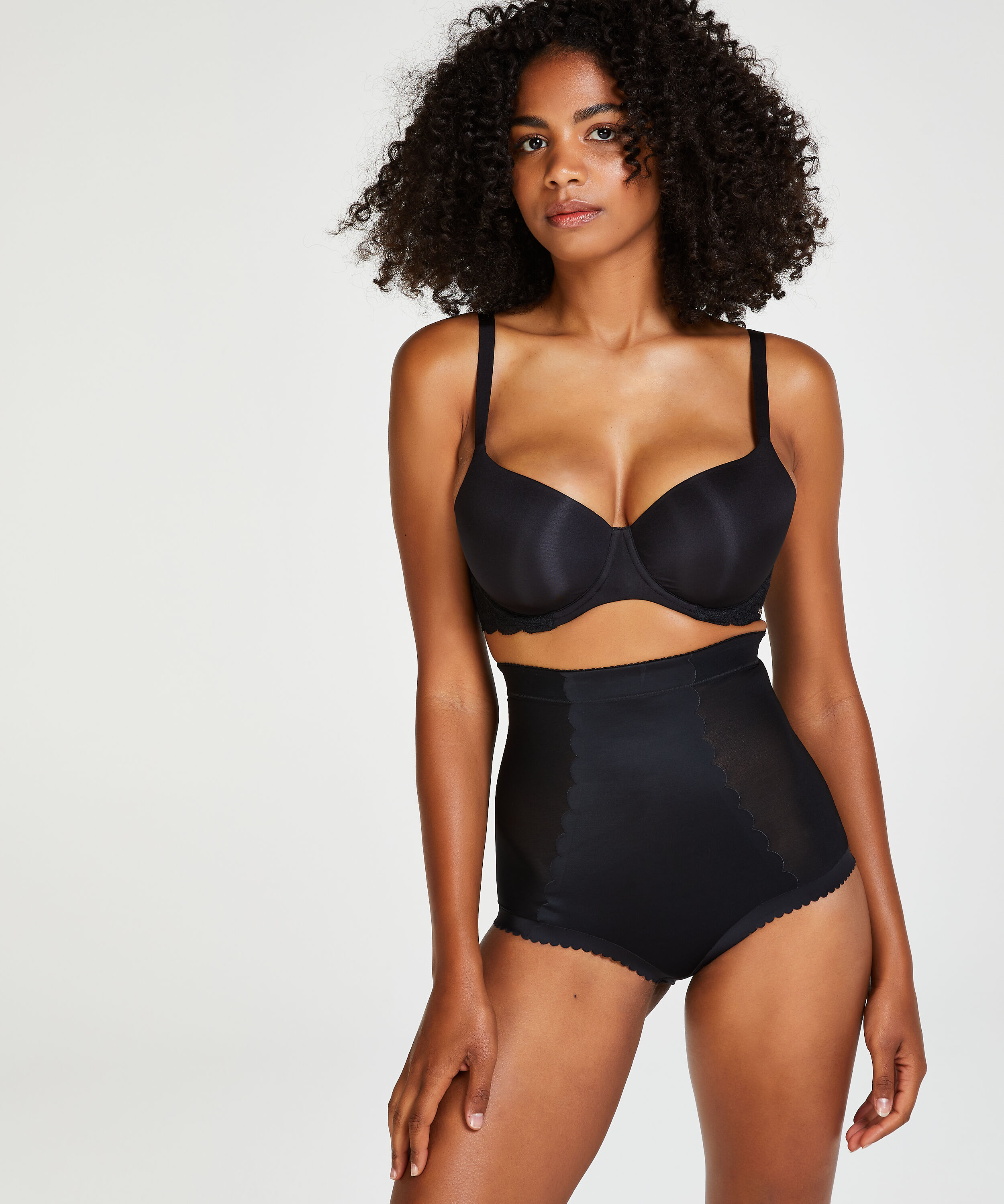 Opstrammende h&oslash;jtaljet trusse i scuba-stof - Level 3, Sort