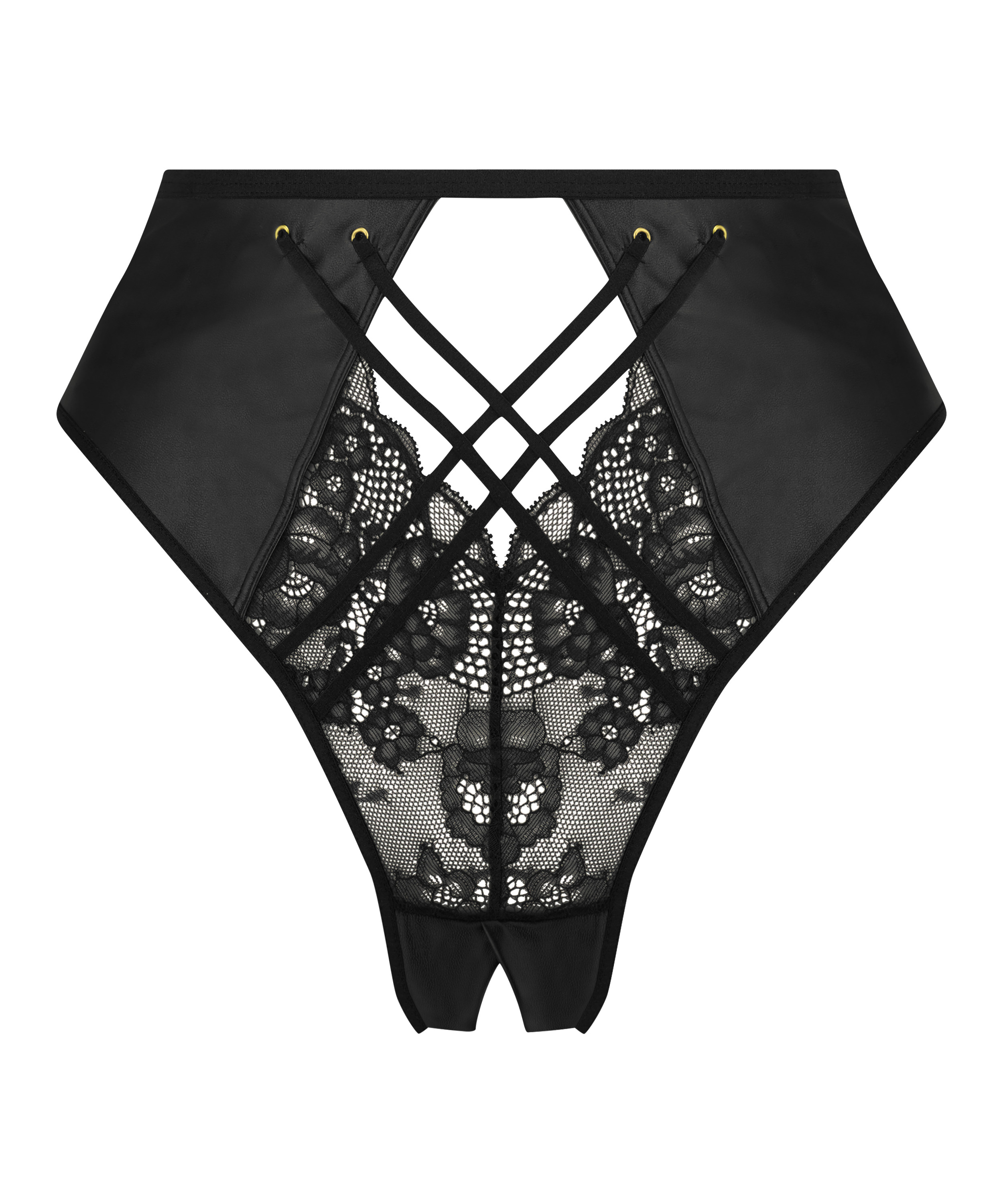 Høj bundløs brasiliansk trusse Melissa, sort, main