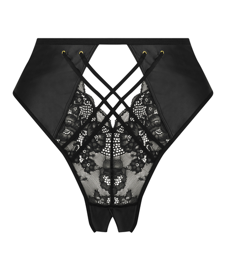 Høj bundløs brasiliansk trusse Melissa, sort