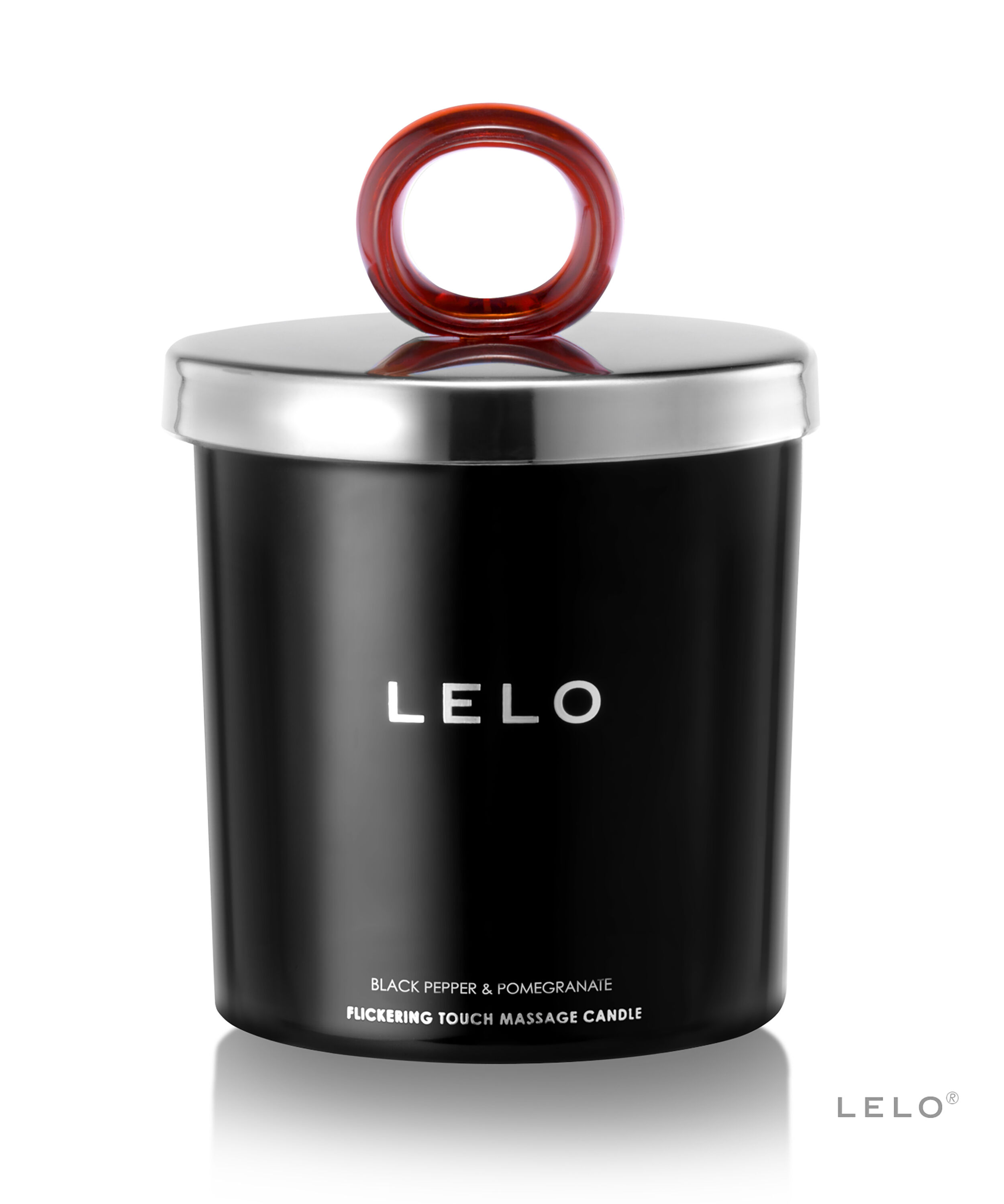 LELO Massage Candle sort peber og granatæble, Lyserød