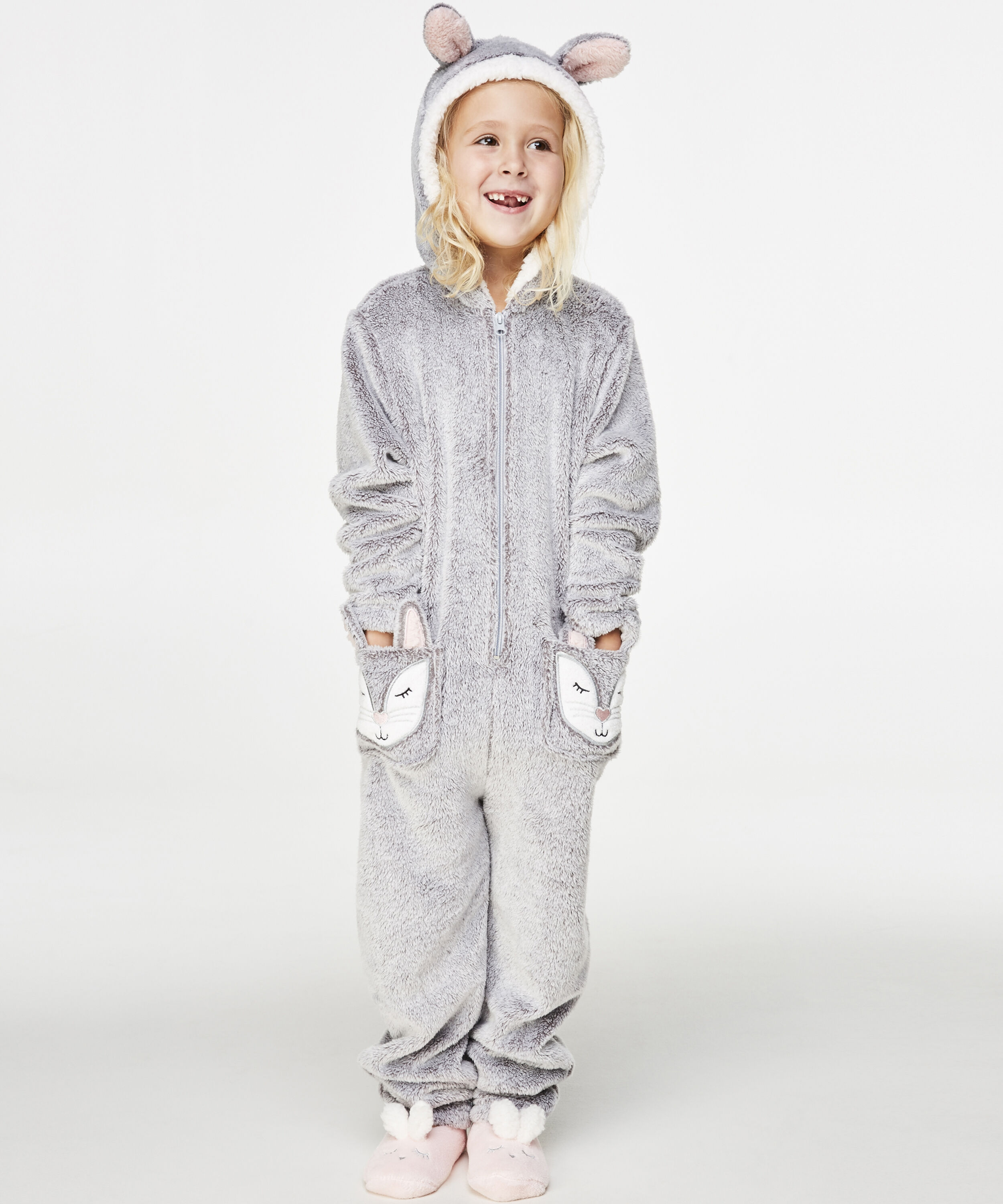 Kids Fleece Jumpsuit, Gr&aring;
