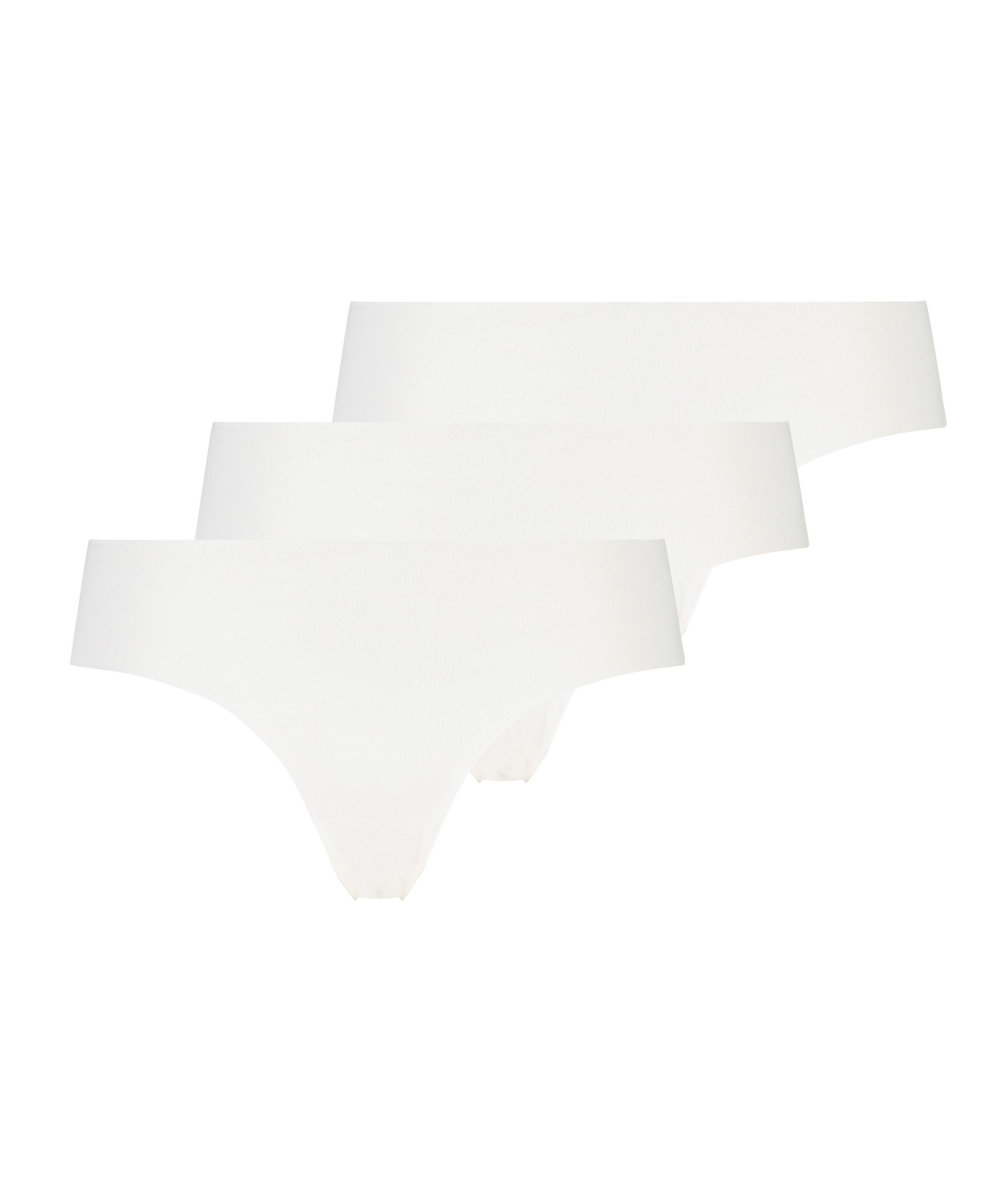 3-stykspakning usynlig brasiliansk trusse, hvid, main