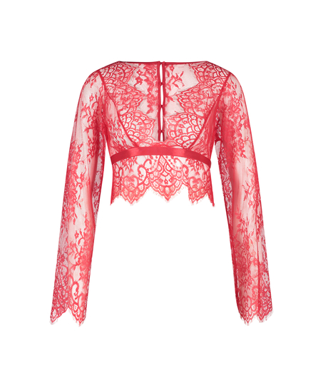 Top Allover Lace, Rød