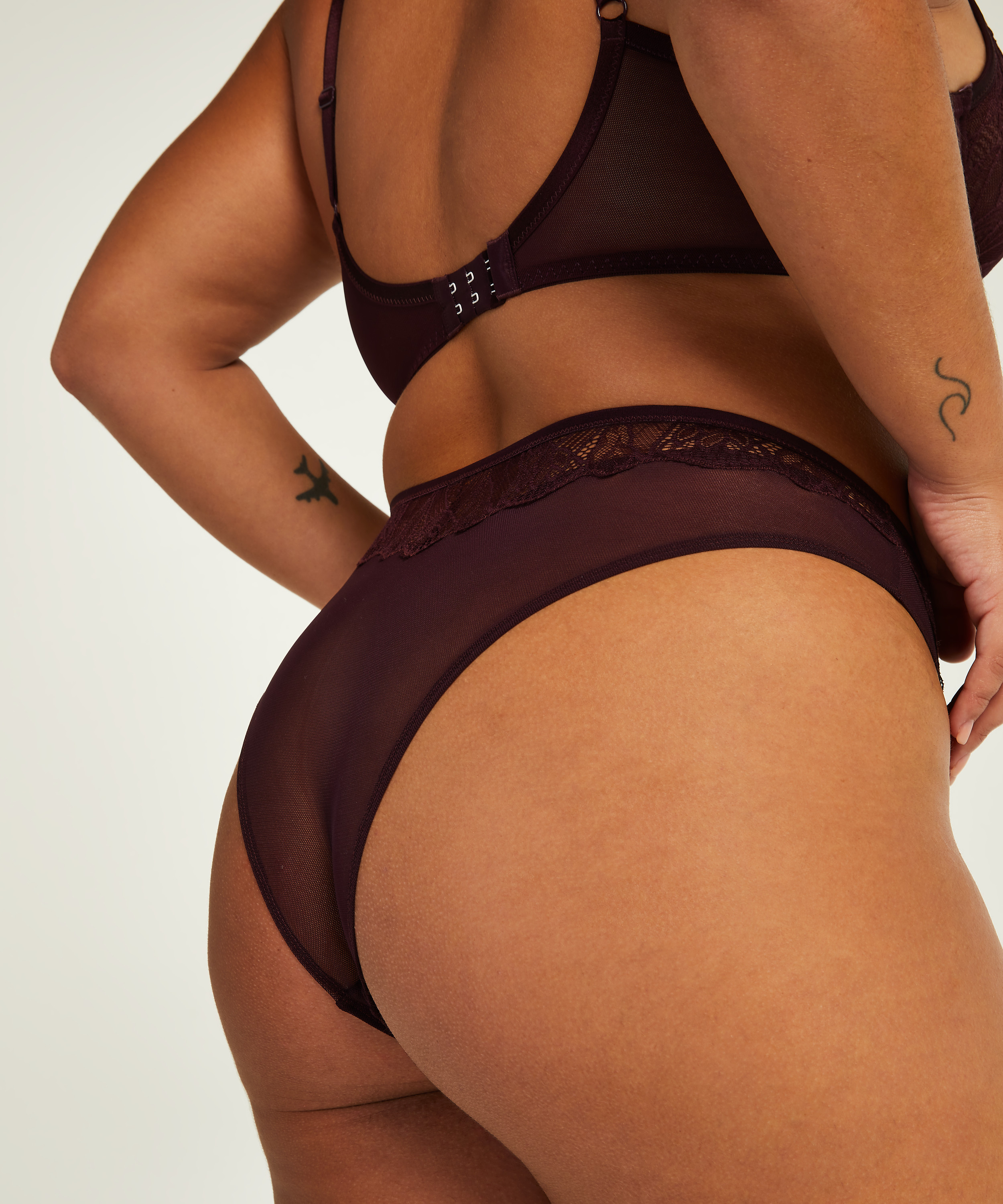 Brasiliansk trusse med høj udskæring Mel I AM Danielle, lilla, main