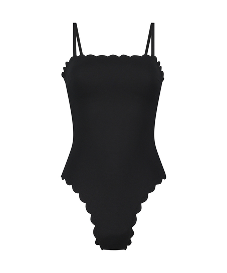 Badedragt Bandeau Scallop, sort