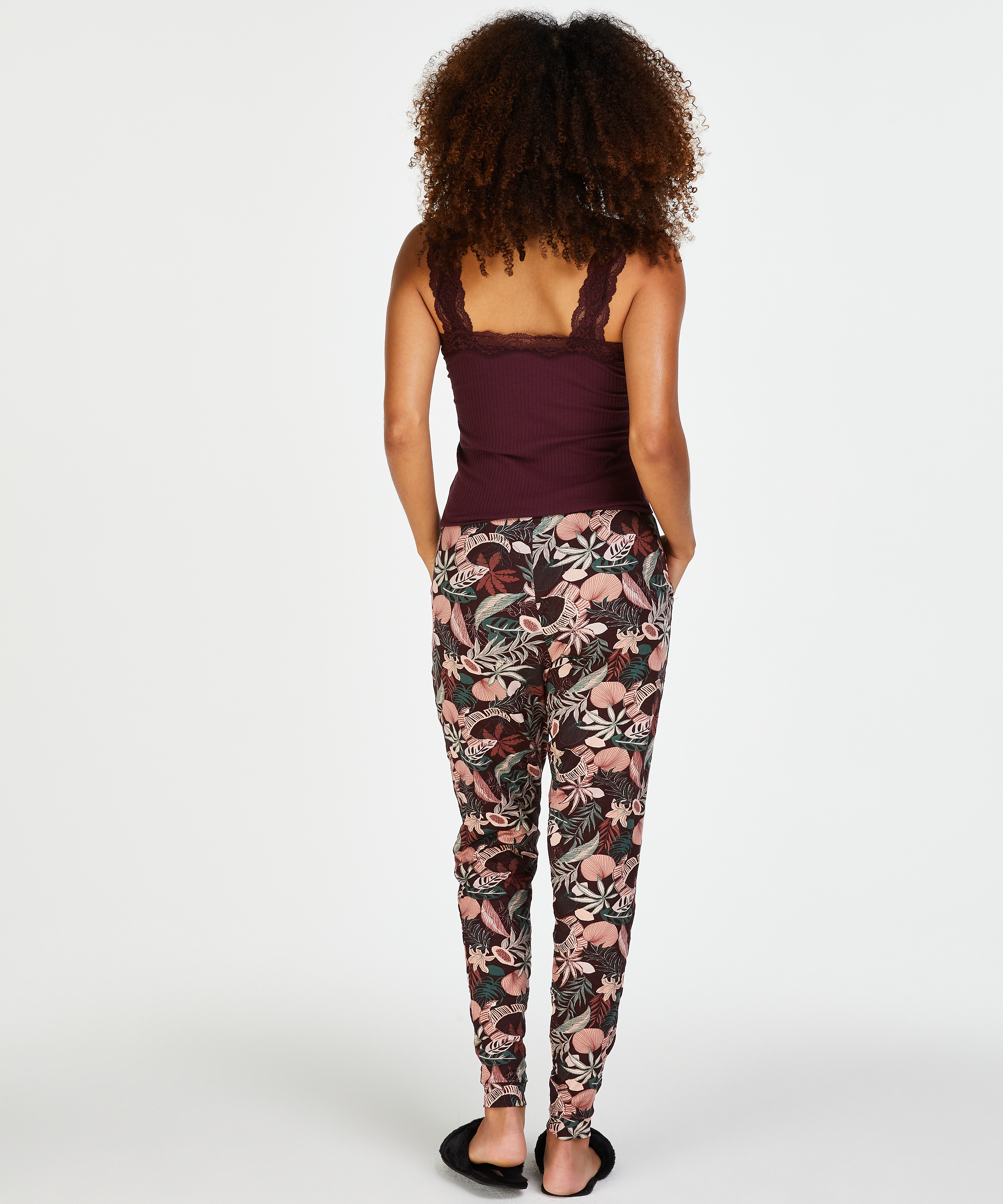 Petite jersey Pyjamasbukser, r&oslash;d, main