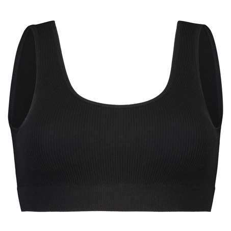 Sømløs bralette, Sort