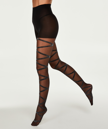 20 Denier Strømpebukse Open Gladiator, Sort