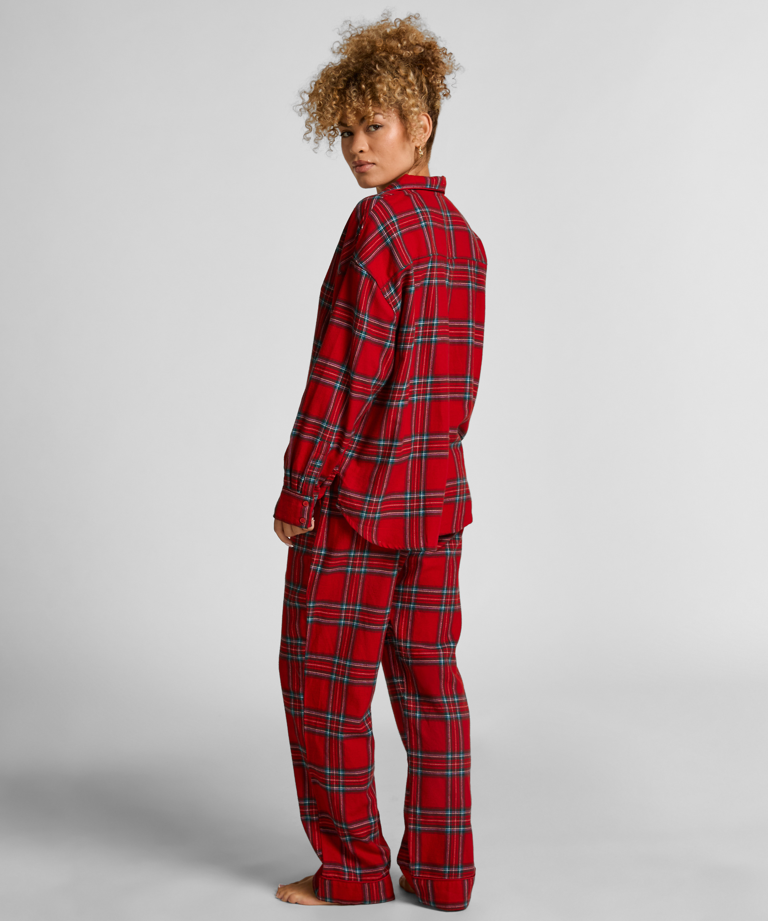 Petite pyjamasbukser af Flannel, Rød, main
