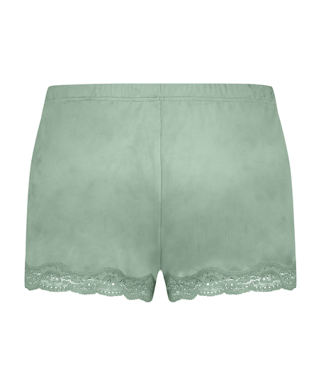 Shorts velour Lace, Grøn