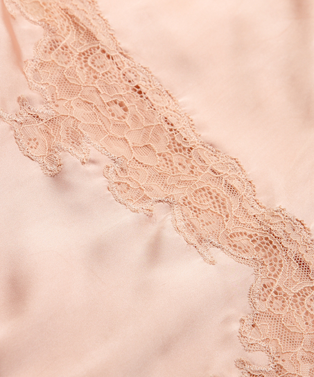 Natkjole Satin Long, Beige