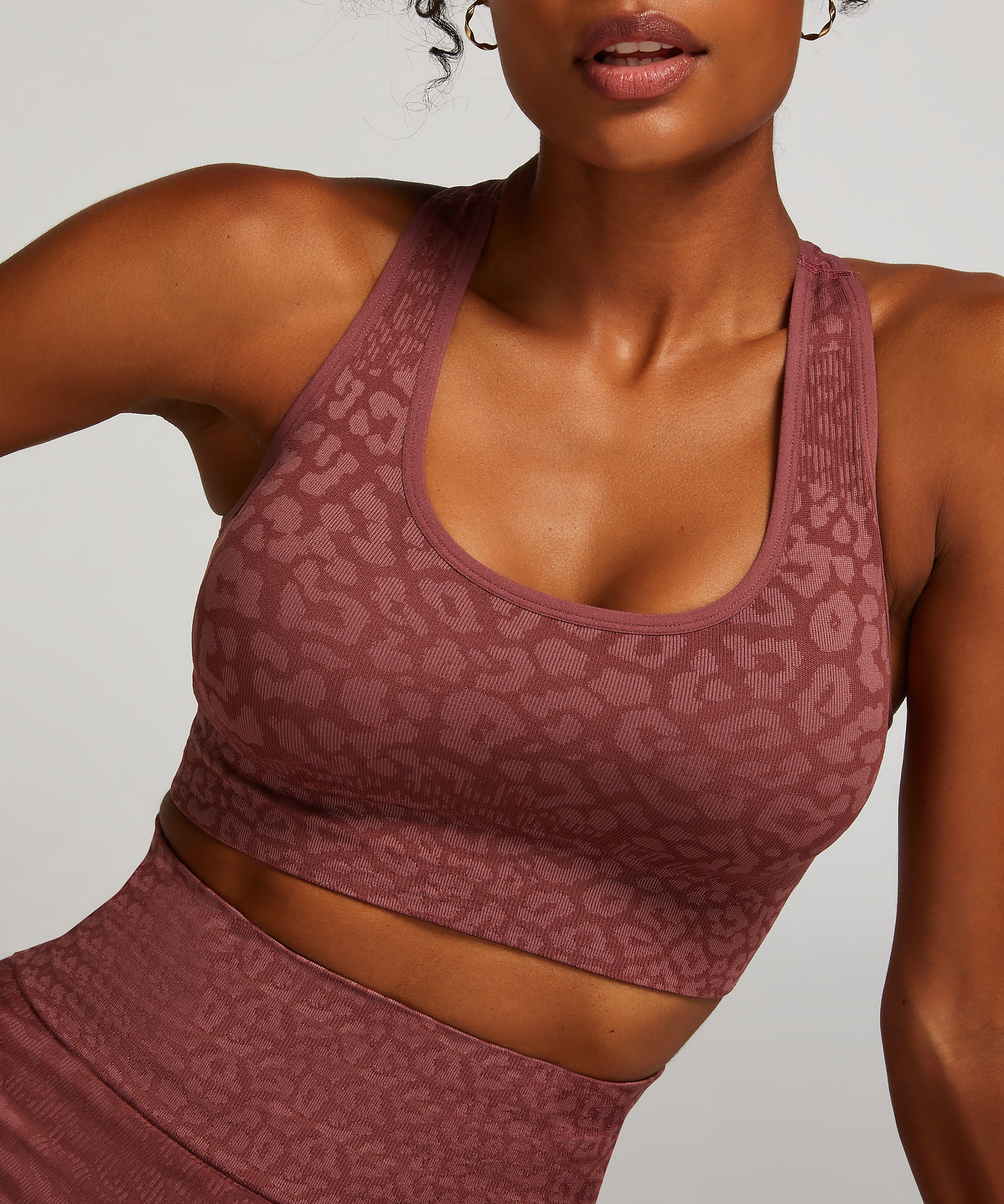 HKMX sømløs sports-bh, Lyserød, main