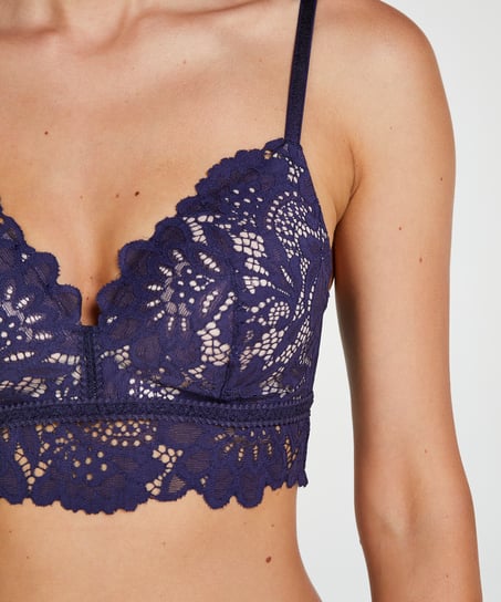Formstøbt longline bh uden bøjler Shiloh, Blå