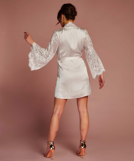 Kimono All Over Lace, Hvid