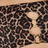 Fræk Leopard bikiniunderdel med høje ben, Beige