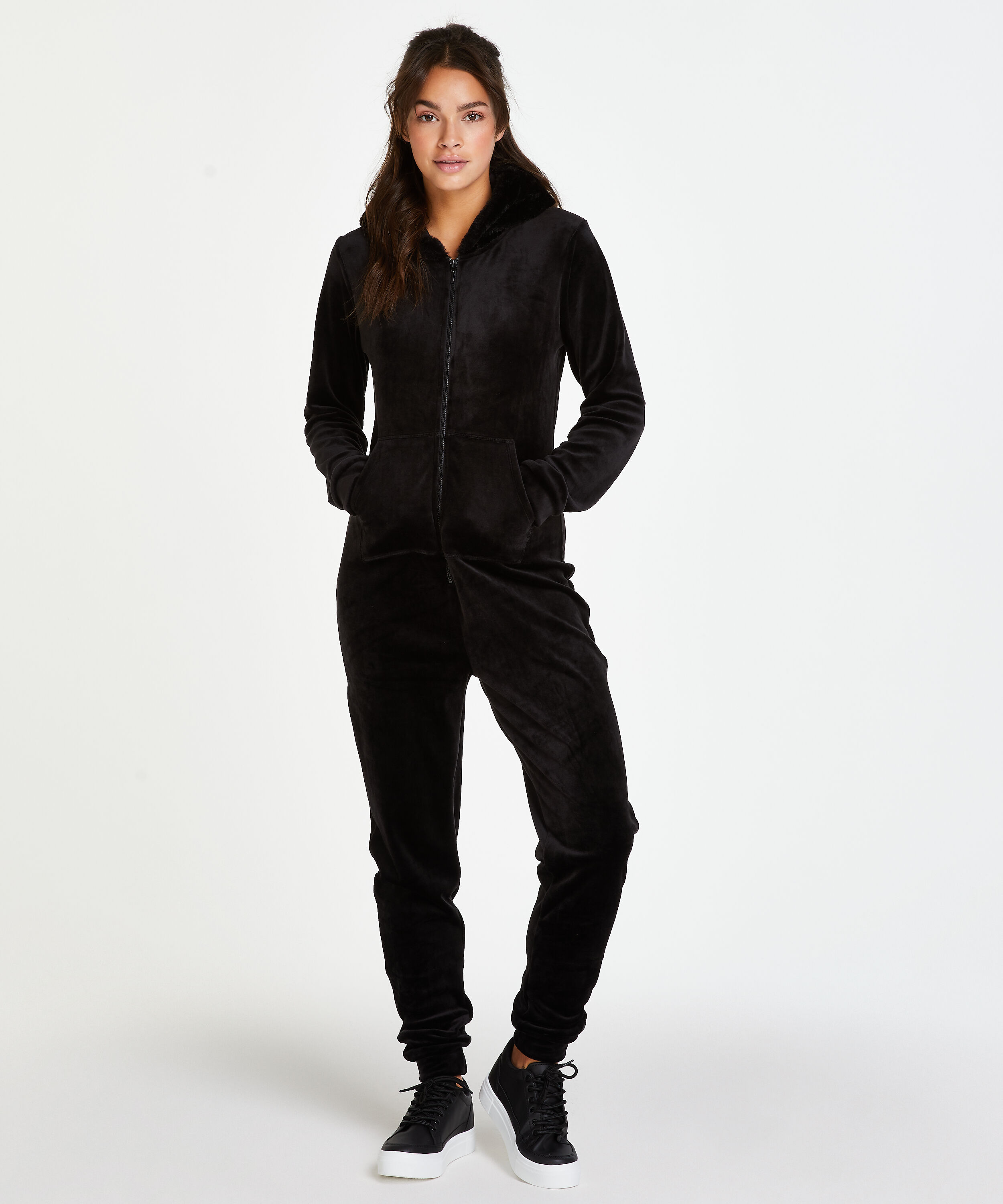 Onesie-jumpsuit Velour, sort