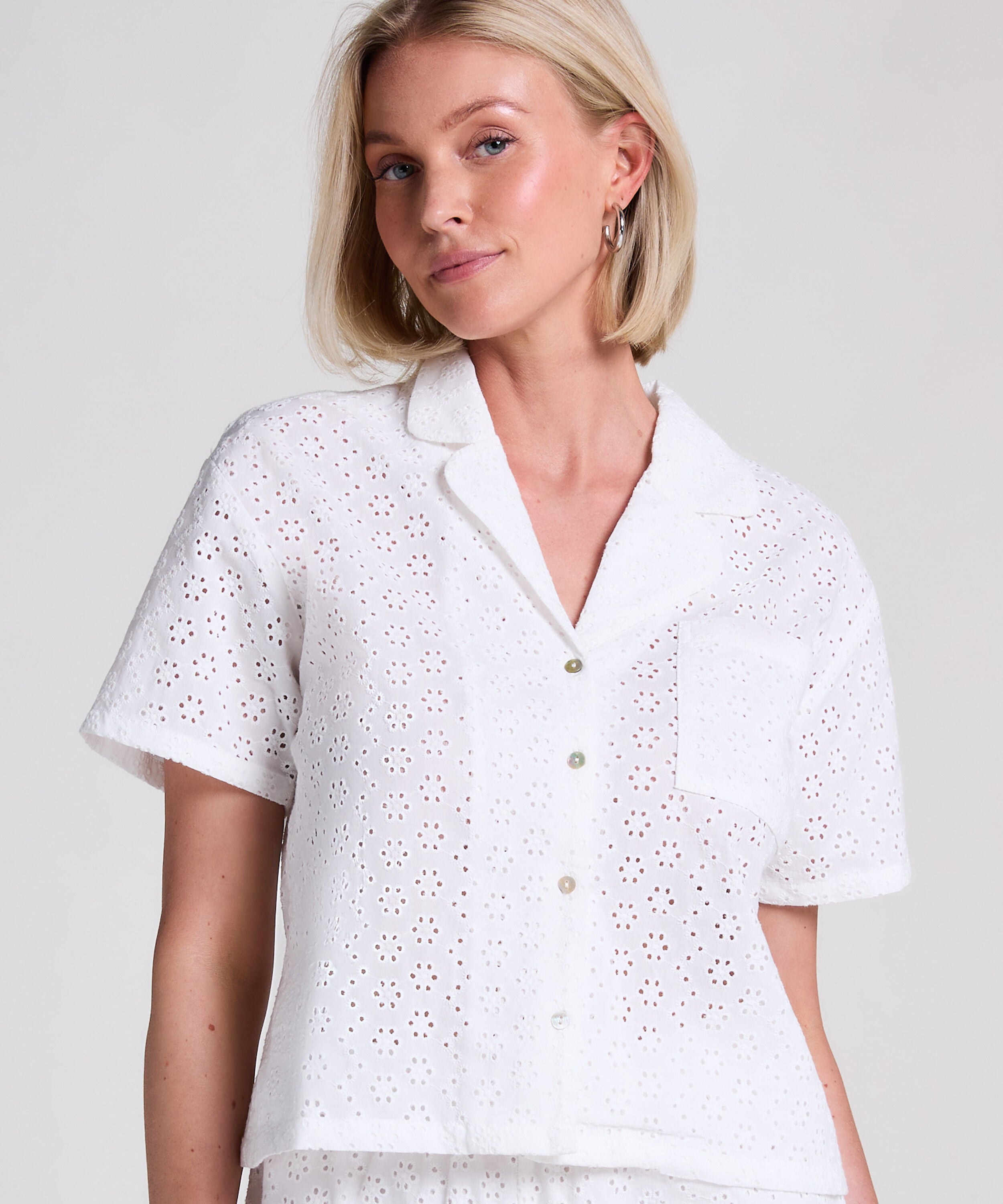 Jakke Broiderie Anglaise, Hvid