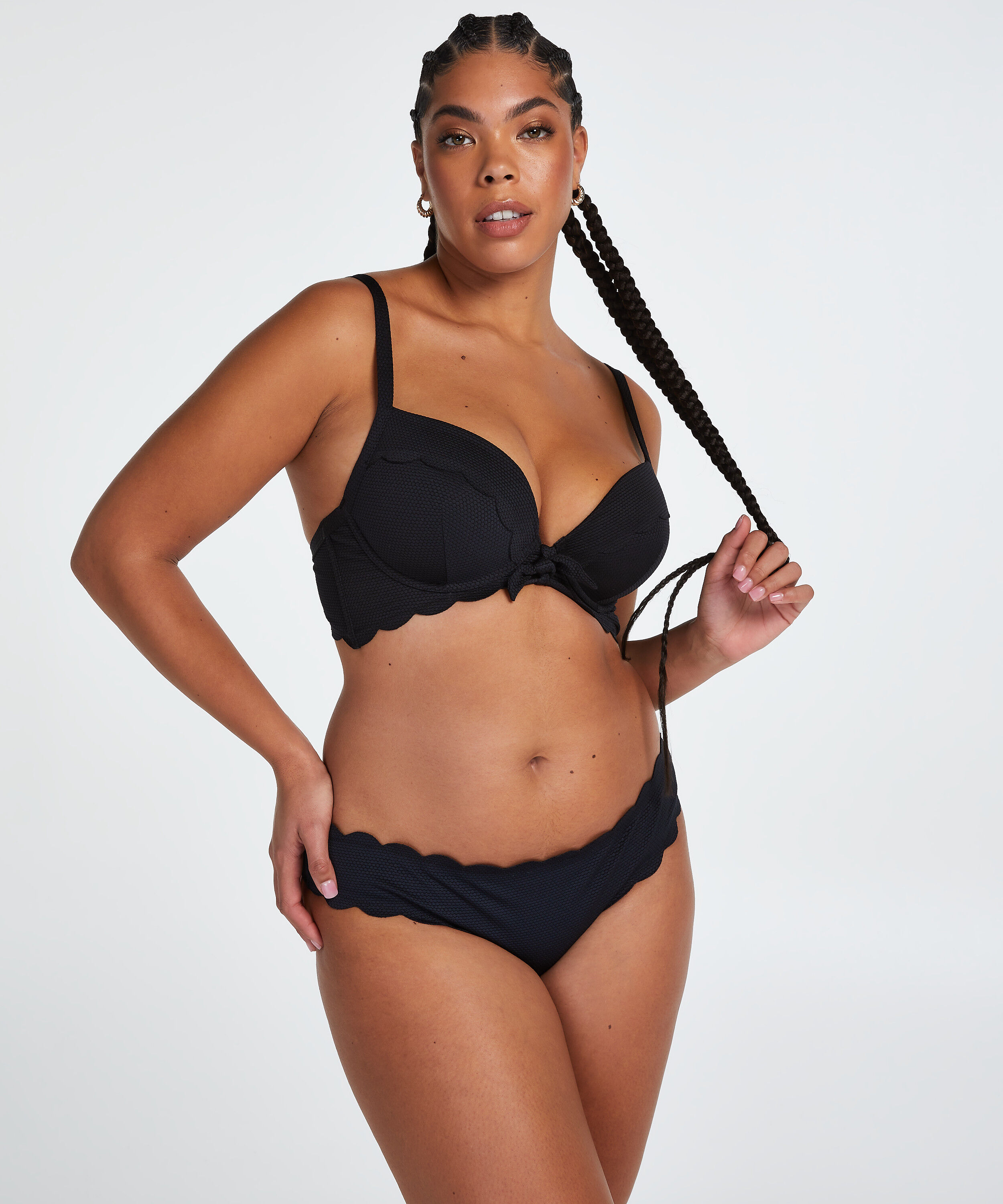 Rio Bikinitrusse Scallop, Sort