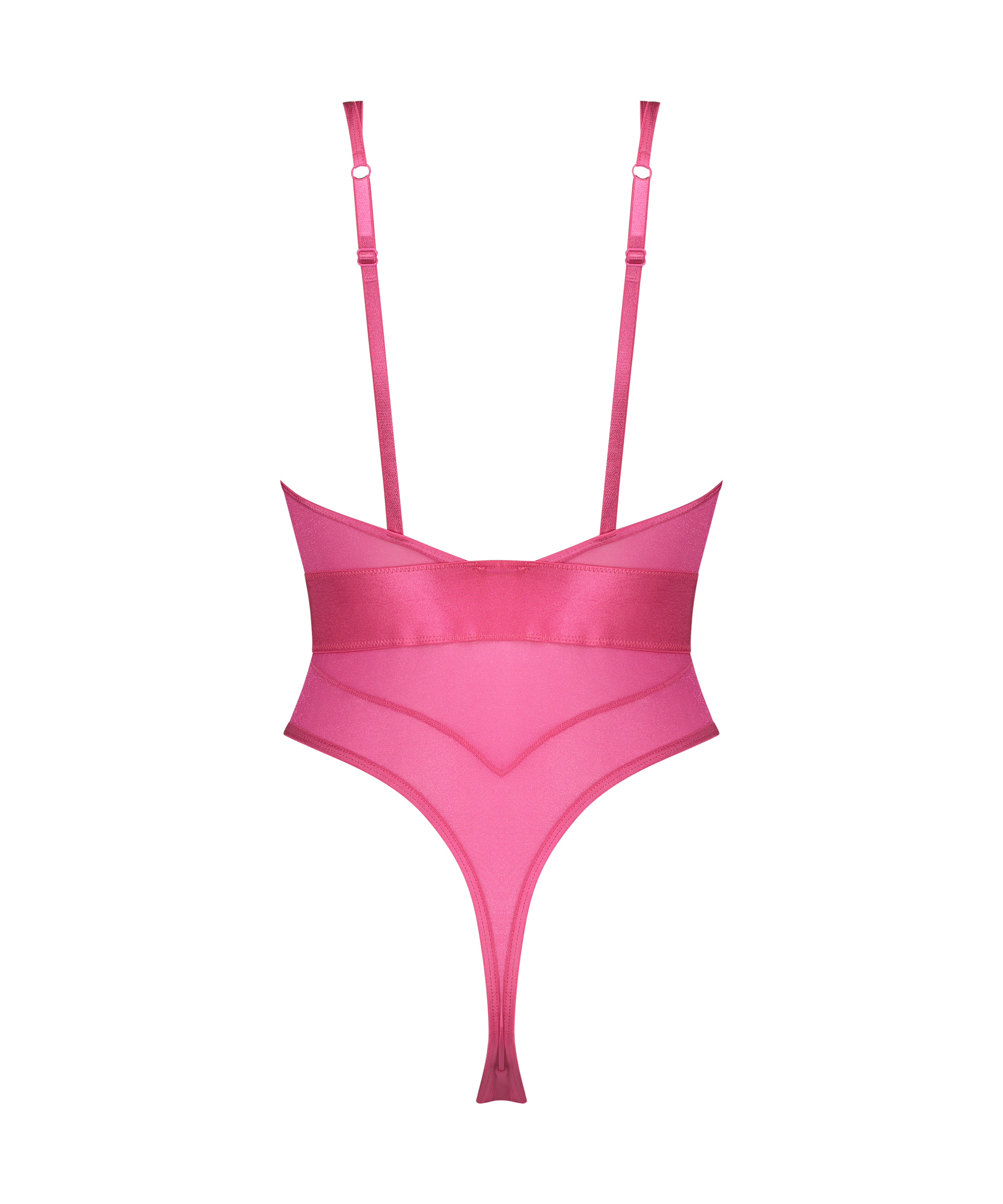 Skinnende body med høj benudskæring, pink, main