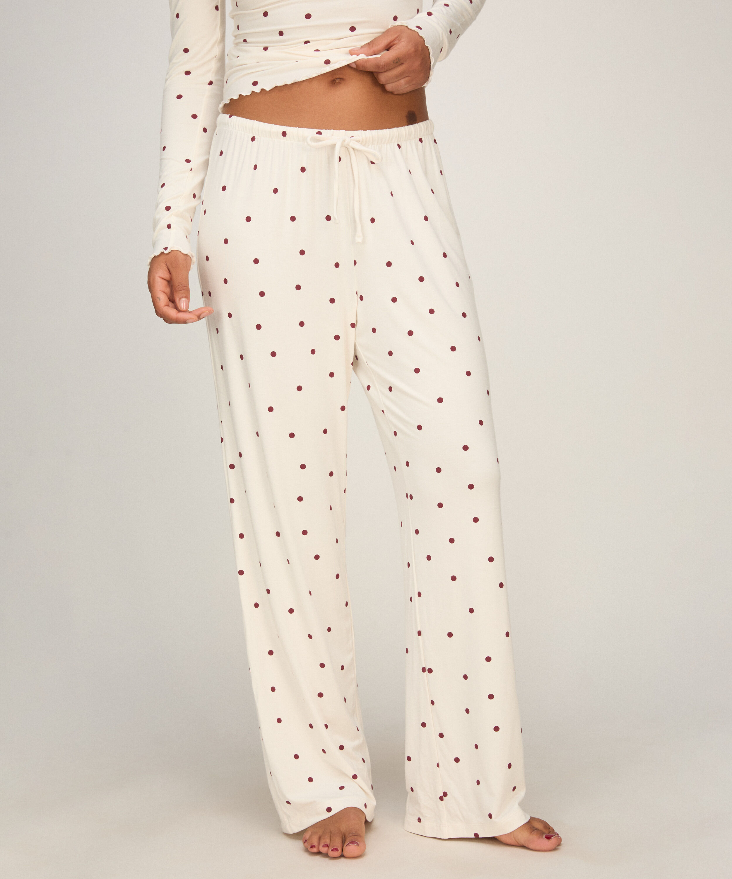 Pant Jersey Dot, Hvid Pant Jersey Dot, Hvid