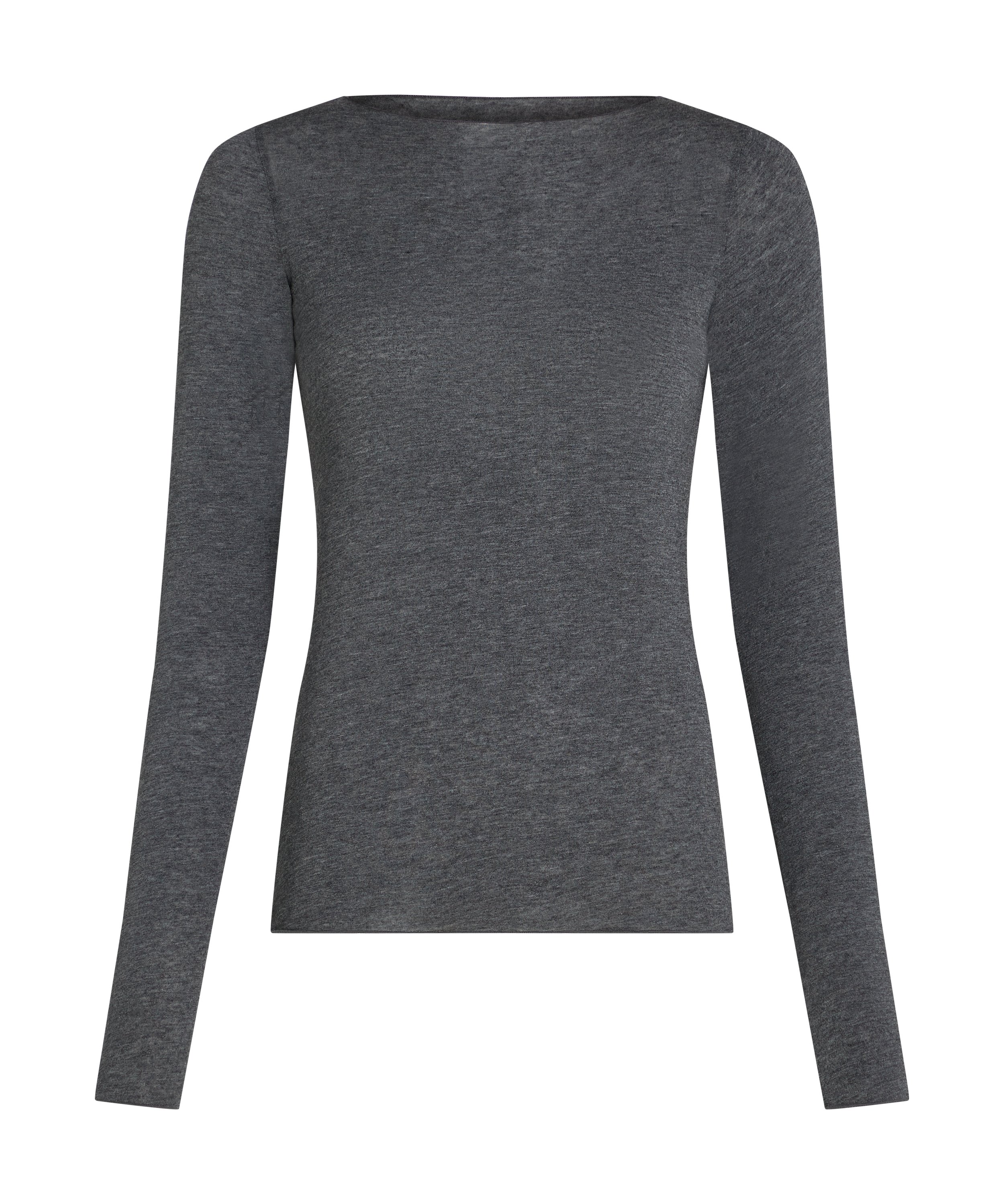 super soft b&aring;dhals bluse med cashmere, Gr&aring;, main