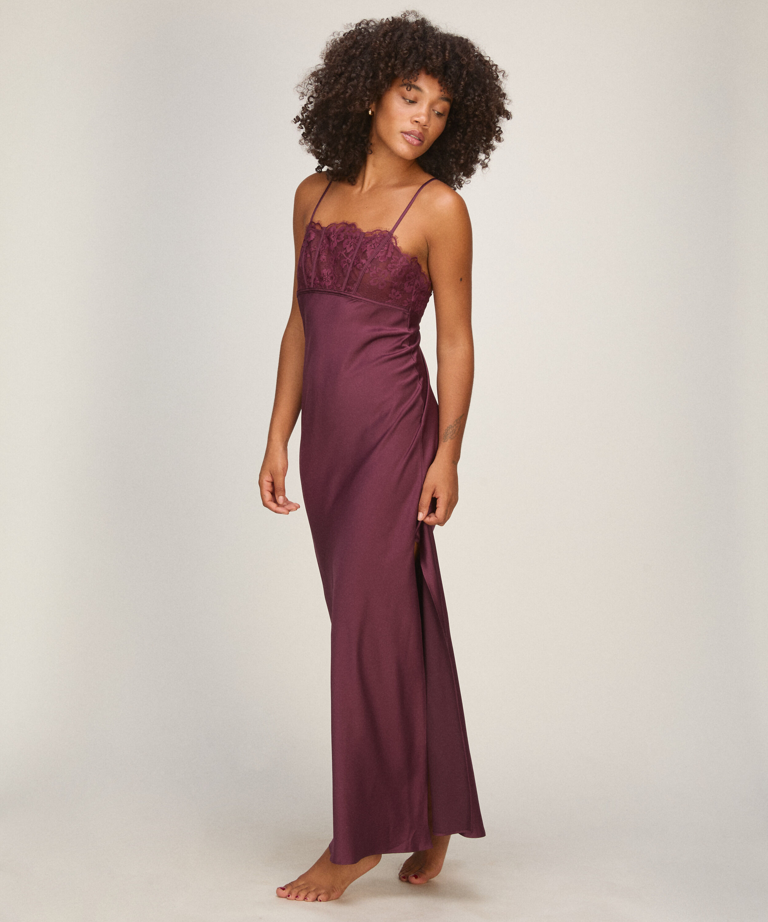 Lang Slip dress Lana, Lilla Lang Slip dress Lana, Lilla