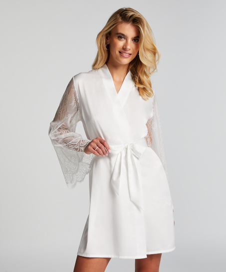 Kimono satin Bride, Hvid