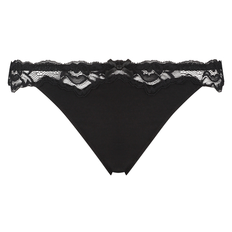 G-streng Secret Lace bomuld, sort