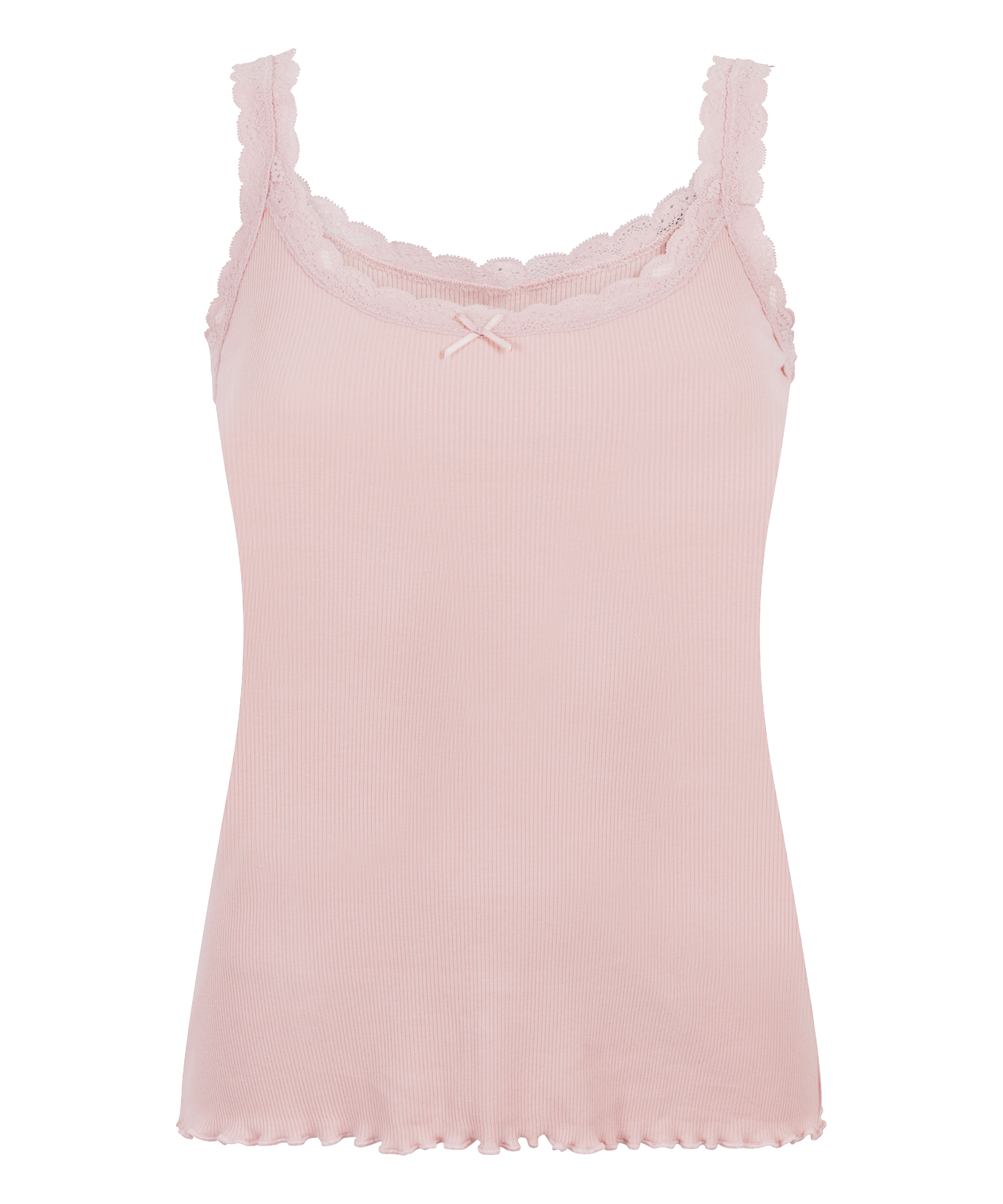 Camisole i rib og blonde, Lyser&oslash;d, main