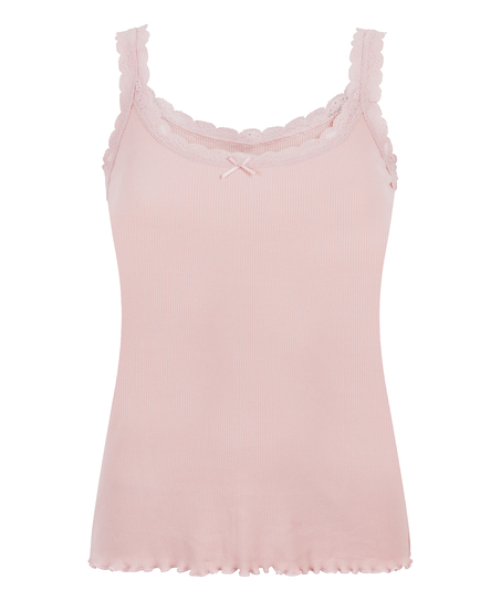 Camisole i rib og blonde, Lyser&oslash;d