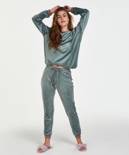 Top velour Lurex, Gr&oslash;n