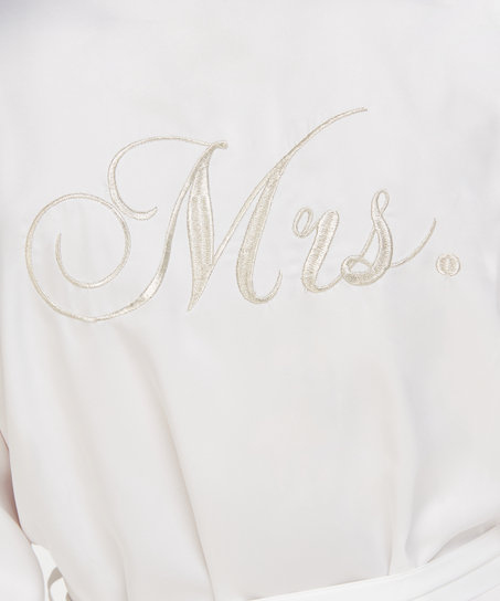 Kimono satin Bridal, Hvid